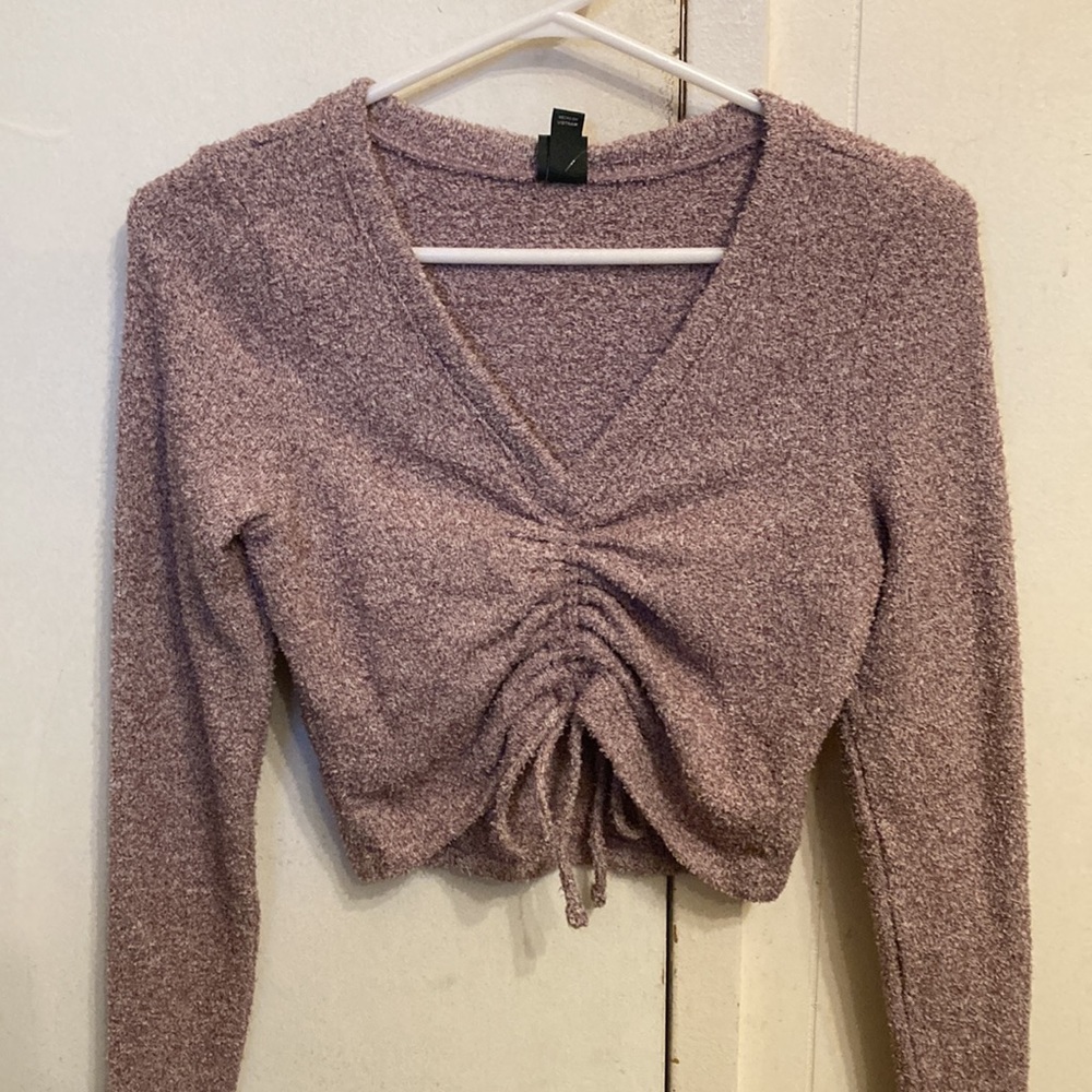 Wild Fable Women’s Ruched Crop Top Sweater